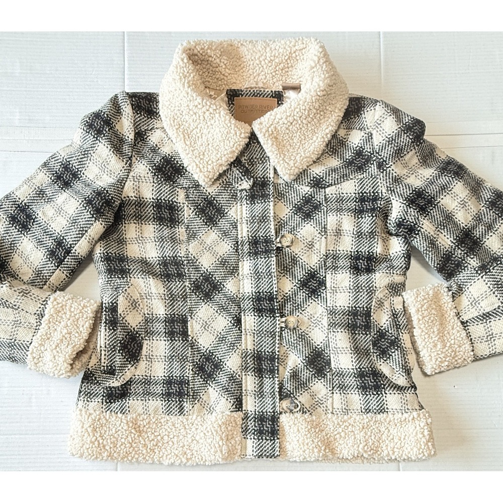 POWDER‎ RIVER OUTFITTERS - Women's Plaid Berber Wool Blend Jacket - X-Large - XL